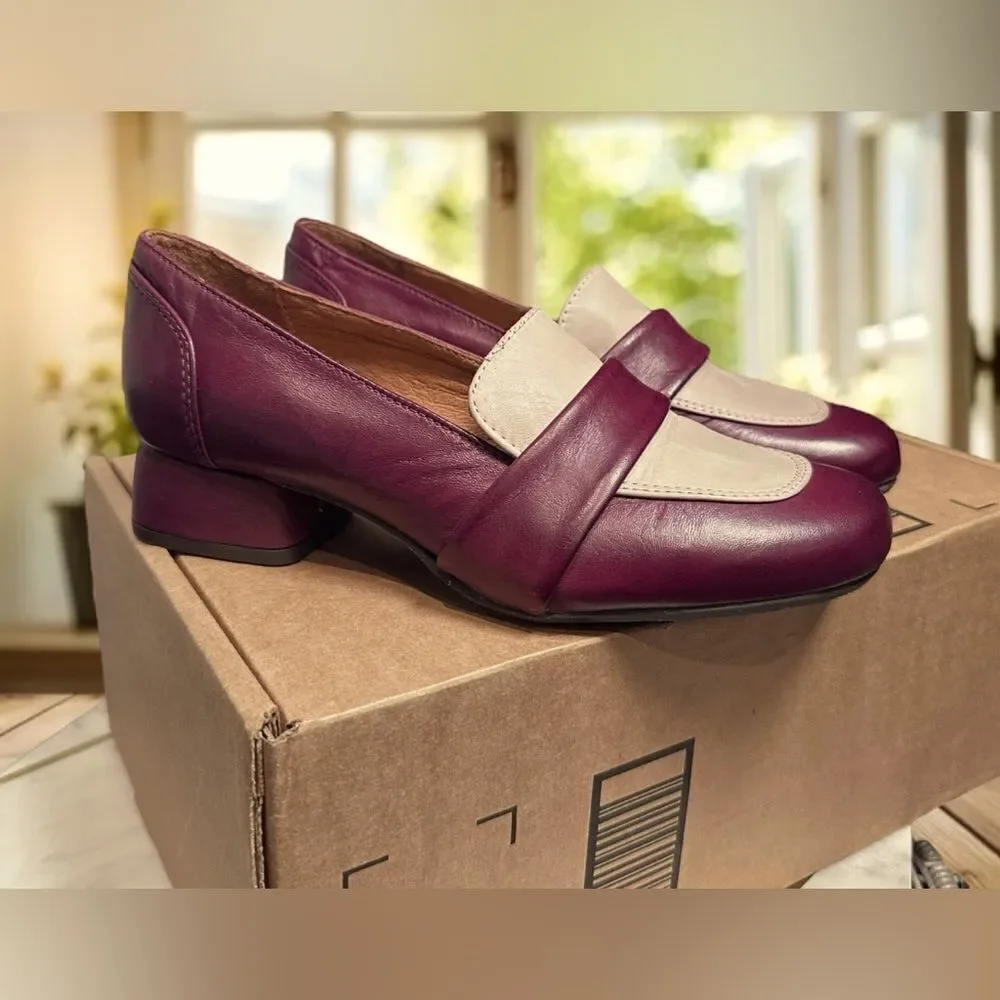 MIZ MOOZ  Bordeaux Leslee Leather Loafers Heel Womens EU 36